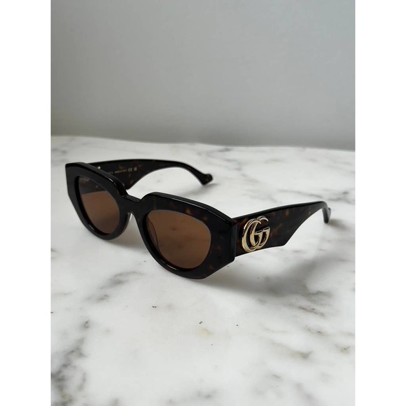 NEW Gucci GG1421S Brown Thick Rim Marmont Cat Eye Sunglasses - Picture 7 of 11
